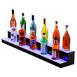 Suport bauturi cu 2 trepte, Iluminare led RGB, Telecomanda si App, USB, retea sau Power Bank, 1210x200x150 mm, Portabil, Acril