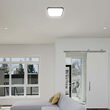 Plafoniera led patrata pentru exterior/interior, 48 W, lumina naturala 4000K, 5160 lm, dimensiune 420 x 420 x 65 mm, IP44, Negru