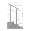 Balustrada inox, 1-2 trepte Vivatechnix, 800 x 104 x 1060 mm, Unghi reglabil 0° - 45°, accesorii prindere, 2 x bare transversale