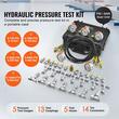 Set pentru testarea presiunii hidraulice 10/100/250/400/600 bar, 5 manometre, 13 cuplaje, 14 conectori T, 5 furtunuri, Otel inoxidabil
