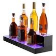 Suport sticle 2 trepte, Iluminare led RGB, Telecomanda si App, USB, retea sau Power Bank, 600x200x150 mm, Portabil, Acril