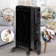 Calorifer electric cu ulei, Camry Negru, Telecomanda, 9 elementi, 3 trepte de putere 800W/1200W/2000W