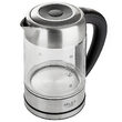 Fierbator electric cordless, Inox si Sticla, Capacitate 1.7 l, putere 2200 W, cana gradata, Reglare si mentinere temperatura
