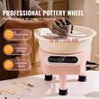 Roata de olarit profesionala electrica, cu pedala, 350 W, diametru placa 25 cm, Ecran tactil, 50-300 rpm, Roz