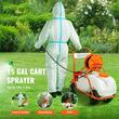 Pulverizator cu carucior cu tanc de 60 litri, electric cu baterie 12 Ah, 6 Bar, Inaltime pulverizare 4 m, furtun 38.4 m, debit 4.1 l/min, 8 x duze, 2 x baghete