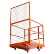 Platforma de lucru tip cusca pentru stivuitor, 1225 x 1148 mm, Capacitate max 635 kg, Otel carbon, 4 x Roti