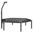 Trambulina fitness cu maner suport cu 3 niveluri de inaltime, Pliabila, max 205 kg, cadru Otel, Diametru 1385 mm