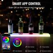 Suport sticle, Iluminare led RGB, Telecomanda si App, USB, retea sau Power Bank, 762x114x32 mm, Portabil, Acril