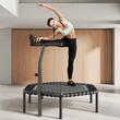Trambulina fitness cu maner suport cu 3 niveluri de inaltime, Pliabila, max 205 kg, cadru Otel, Diametru 1385 mm