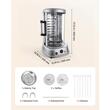 Gratar electric vertical pentru shawarma / kebab, capacitate 11.5 l, 1500 W, tava scurgere, suport 7 frigarui