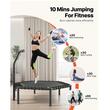 Trambulina fitness cu maner suport cu 3 niveluri de inaltime, Pliabila, max 205 kg, cadru Otel, Diametru 1385 mm
