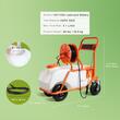 Pulverizator cu carucior cu tanc de 60 litri, electric cu baterie 12 Ah, 6 Bar, Inaltime pulverizare 4 m, furtun 38.4 m, debit 4.1 l/min, 8 x duze, 2 x baghete