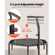 Trambulina fitness cu maner suport cu 3 niveluri de inaltime, Pliabila, max 205 kg, cadru Otel, Diametru 1385 mm
