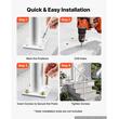 Balustrada pentru 2-3 x trepte, Aluminiu, Alb, Kit instalare, Unghi reglabil 0–60°, max 100 kg