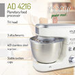 Mixer planetar cu bol de inox 4 l, putere 1000 W, 6 viteze