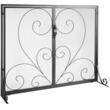 Panou pentru semineu Vevor 990x802 mm, Otel, Usi cu inchidere magnetica, Negru