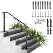 Balustrada fier forjat, 4-5 trepte Vivatechnix, Inaltime 1100 mm, lungime 1694 mm, pozitii reglabile, Negru mat