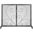 Panou pentru semineu Vevor 990x802 mm, Otel, Usi cu inchidere magnetica, Negru