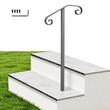 Balustrada pentru 1-2 x trepte, Otel, Negru, Kit instalare, max 100 kg