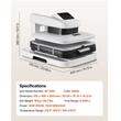 Presa termica pentru sublimare tricouri, Presare automata, 1350 W, placa 38x38 cm, temperatura 100-210℃, comenzi digitale