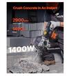 Ciocan demolator 1400 W, Cutie transport, 2900 bpm, 19 J, prindere HEX, 2 x dalti, ochelari