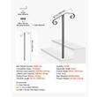 Balustrada pentru 1-2 x trepte, Otel, Negru, Kit instalare, max 100 kg