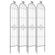 Set 4 x spalier metalic pentru gradina, 220 x 52.5 cm, Otel, Negru