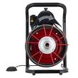 Sarpe electric pentru desfundat tevi, 4 x capete taiere, Lungime 23 m, Diametru 13 mm, pentru tevi 50-150 mm, Pedala actionata cu aer