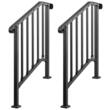 Set 2 x Balustrada pentru 2-3 x trepte, Otel, Negru, Kit instalare, Unghi reglabil 0–45°, max 100 kg