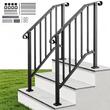 Set 2 x Balustrada pentru 2-3 x trepte, Otel, Negru, Kit instalare, Unghi reglabil 0–45°, max 100 kg