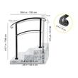 Balustrada fier forjat, 1-3 trepte Vivatechnix, Inaltime 106 cm, lungime 100 cm, pozitii reglabile, Negru mat