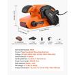Slefuitor cu banda 7.6 x 53.3 cm, putere 750 W, 6 x viteze 630-1200 rpm, 2 saci de praf, 10 benzi de slefuit