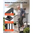 Set 2 x Balustrada pentru 2-3 x trepte, Otel, Negru, Kit instalare, Unghi reglabil 0–45°, max 100 kg