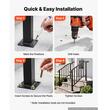 Set 2 x Balustrada pentru 2-3 x trepte, Otel, Negru, Kit instalare, Unghi reglabil 0–45°, max 100 kg