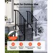 Set 2 x Balustrada pentru 2-3 x trepte, Otel, Negru, Kit instalare, Unghi reglabil 0–45°, max 100 kg