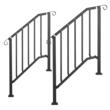 Set 2 x Balustrada pentru 2-3 x trepte, Otel, Negru, Kit instalare, Unghi reglabil 0–45°, max 100 kg