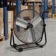 Ventilator industrial de podea, diametru 610 mm, Metal, 80 W, 3 viteze, unghi de rotatie 360 grade, 2 x roti