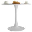 Masa rotunda de bucatarie Vivatechnix MDF/Otel, 800x800x725 mm, Alb, 2-4 persoane