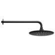Set de dus, Montaj incastrat, Inox, Negru mat, Cap dus rotund 23 cm, 520 x 235 x 155 mm
