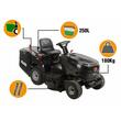 Tractoras pentru gazon, putere 12 CP, cos 250 l, Inaltime 30-90 mm, Latime taiere 86 cm, caroserie otel