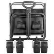 Carucior pentru plaja, Pliabil, max 100 kg, Negru, roti PVC, maner reglabil 74 – 100 cm, dispozitiv de blocare roti