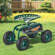 Carucior multifunctional pentru gradina, 800×487×460/540 mm, Capacitate 136 kg, roti cauciuc 10 inch, Scaun reglabil in inaltime