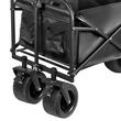 Carucior pentru plaja, Pliabil, max 100 kg, Negru, roti PVC, maner reglabil 74 – 100 cm, dispozitiv de blocare roti
