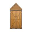 Sopron gradina pentru unelte 112 x 170 cm, Lemn de brad, rafturi, capacitate 405 l
