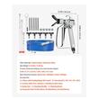 Pistol si furtun pentru vopsit, 15.2 m, 248 Bar, 5 x duze 211, 315, 417, 517, 623, Tije prelungitoare 30, 50, 60 cm, Otel/Aluminiu