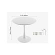 Masa rotunda de bucatarie Vivatechnix MDF/Otel, 800x800x725 mm, Alb, 2-4 persoane
