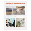 Masa rotunda de bucatarie Vivatechnix MDF/Otel, 800x800x725 mm, Alb, 2-4 persoane