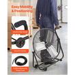 Ventilator industrial de podea, diametru 610 mm, Metal, 80 W, 3 viteze, unghi de rotatie 360 grade, 2 x roti
