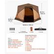 Cort instant pop-up, 213x330 cm, Inaltime 204 cm, 4-6 persoane, ferestre ventilatie, Maro