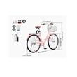 Bicicleta de oras, Roti 26 inch, 2 x frane V-Brake, Cos cumparaturi, max 150 kg, Otel, mansoane maner piele, 1 viteza, Roz